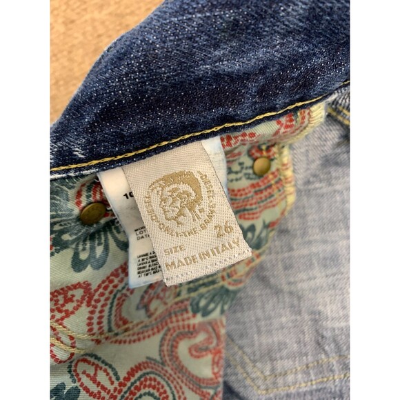 Vintage Diesel Jeans Womens 26 Bootcut Riden Low Rise 100% Cotton Whisker Denim - Picture 10 of 12